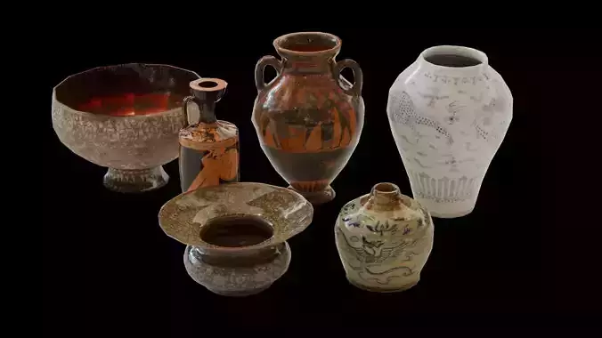 Set of historical vases