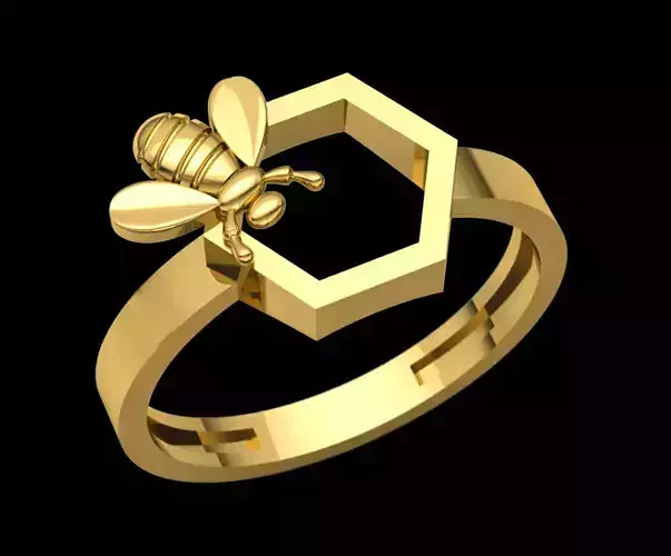 Golden Honeybee Ring