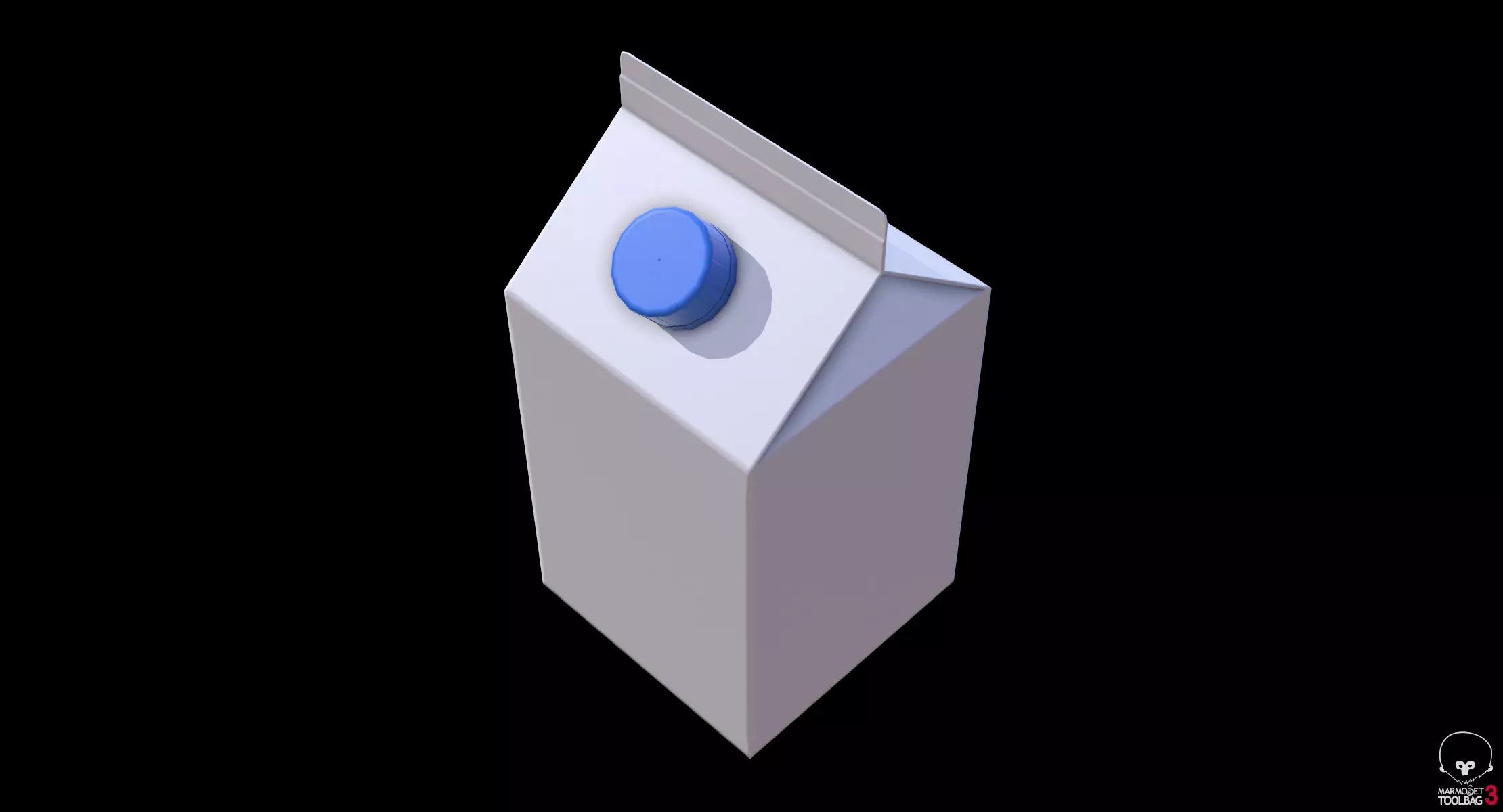 Milk Carton Low-poly 3D model_9