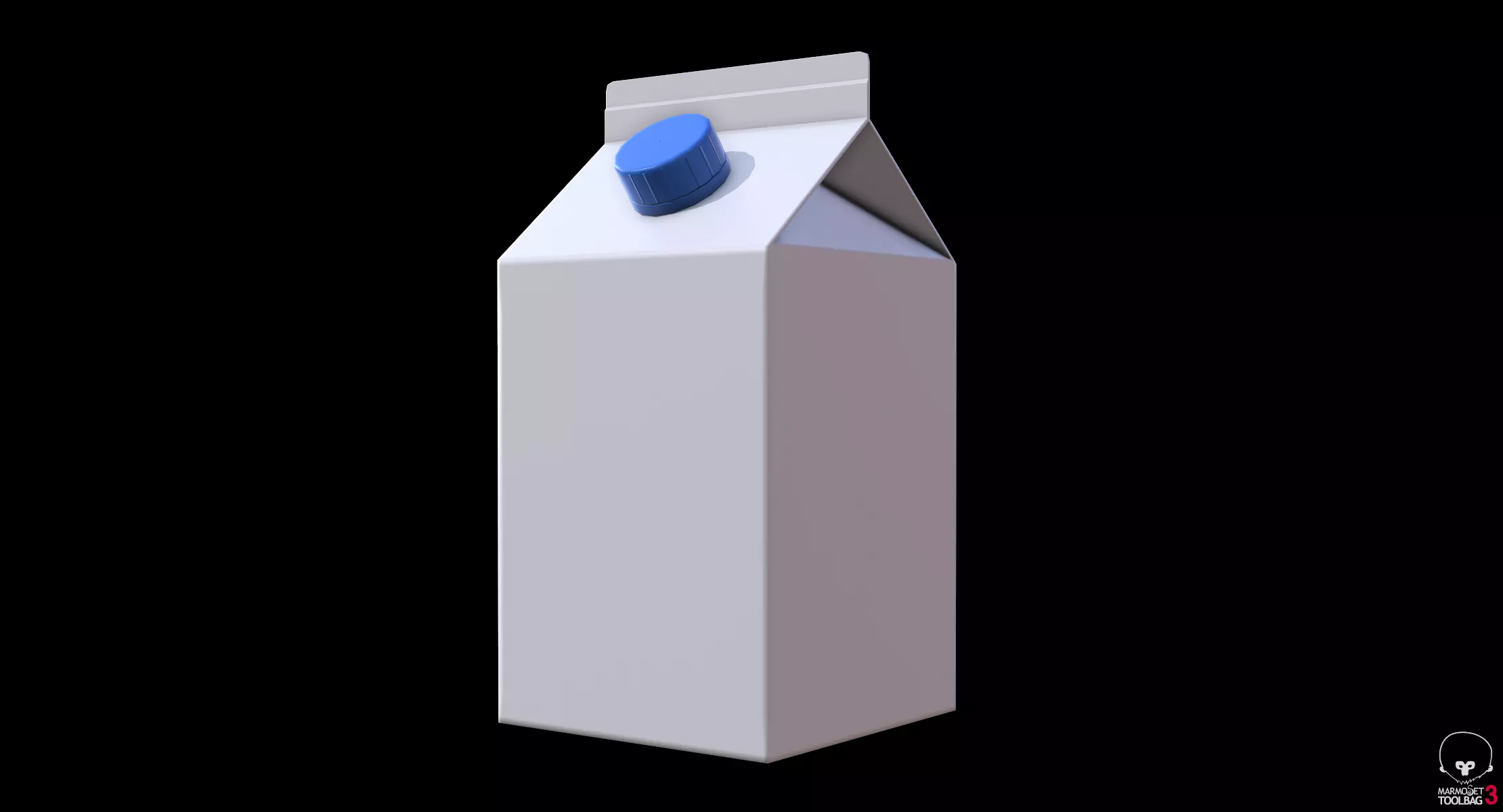 Milk Carton Low-poly 3D model_10