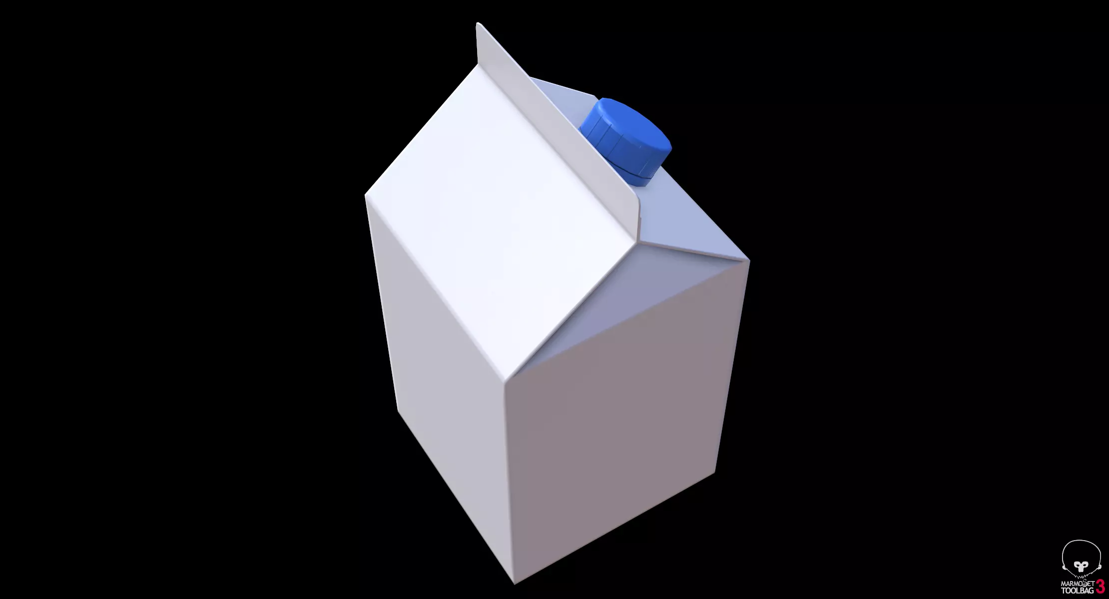 Milk Carton Low-poly 3D model_8