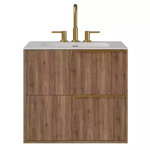 Kora Art Faux Fluted Single Vanity by Tilebar