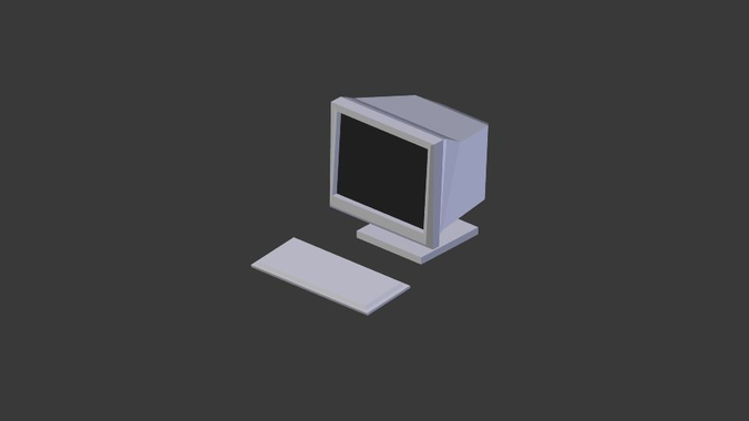 Old Low Poly Computer screen Free low-poly 3D model