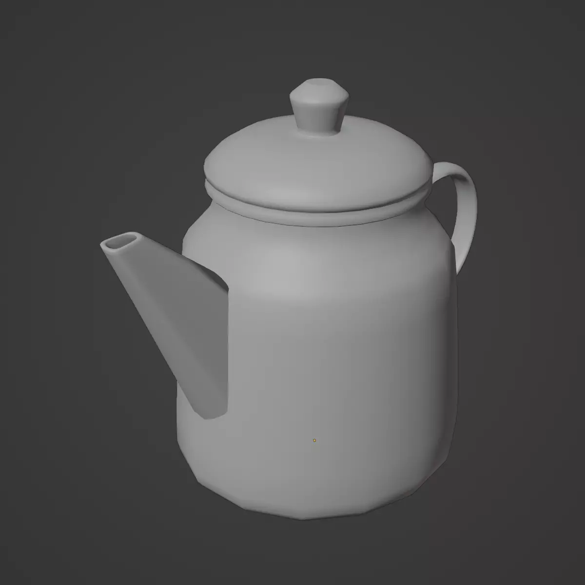 Old Enamel Teapot Set Low-poly 3D model_38
