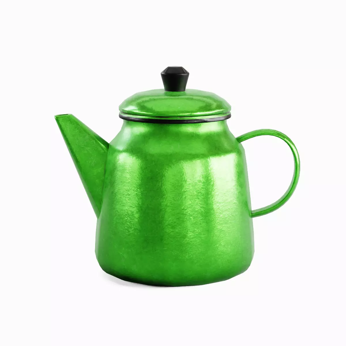 Old Enamel Teapot Set Low-poly 3D model_20