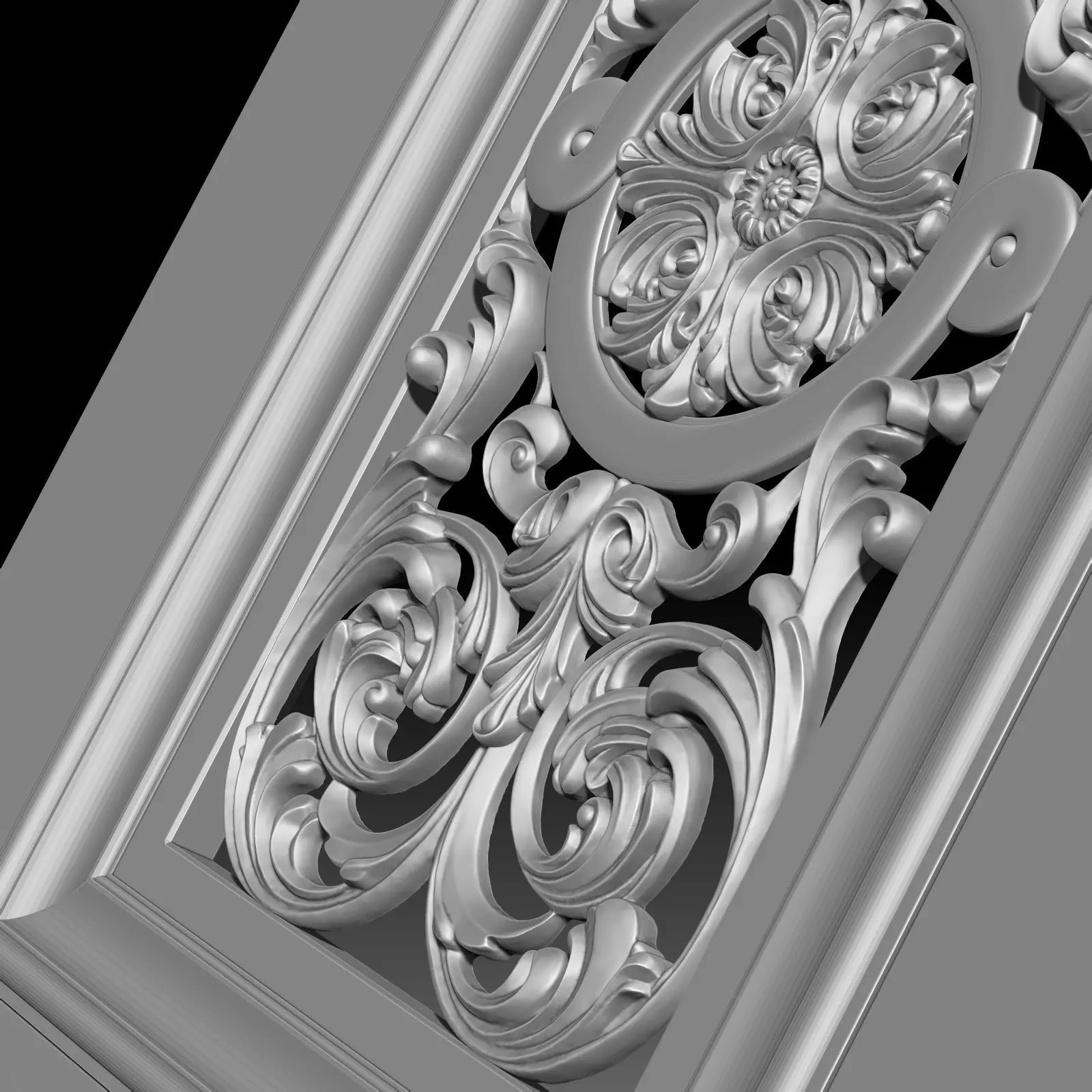 Carved Decorative Wooden Facade for CNC machine 3D print model_8