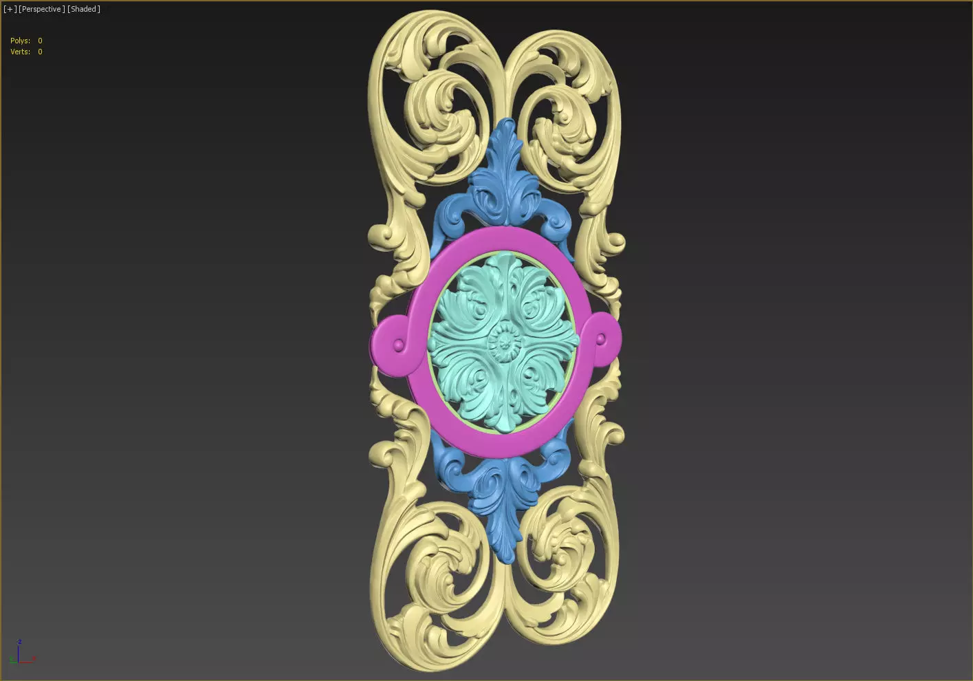 Carved Decorative Wooden Facade for CNC machine 3D print model_20