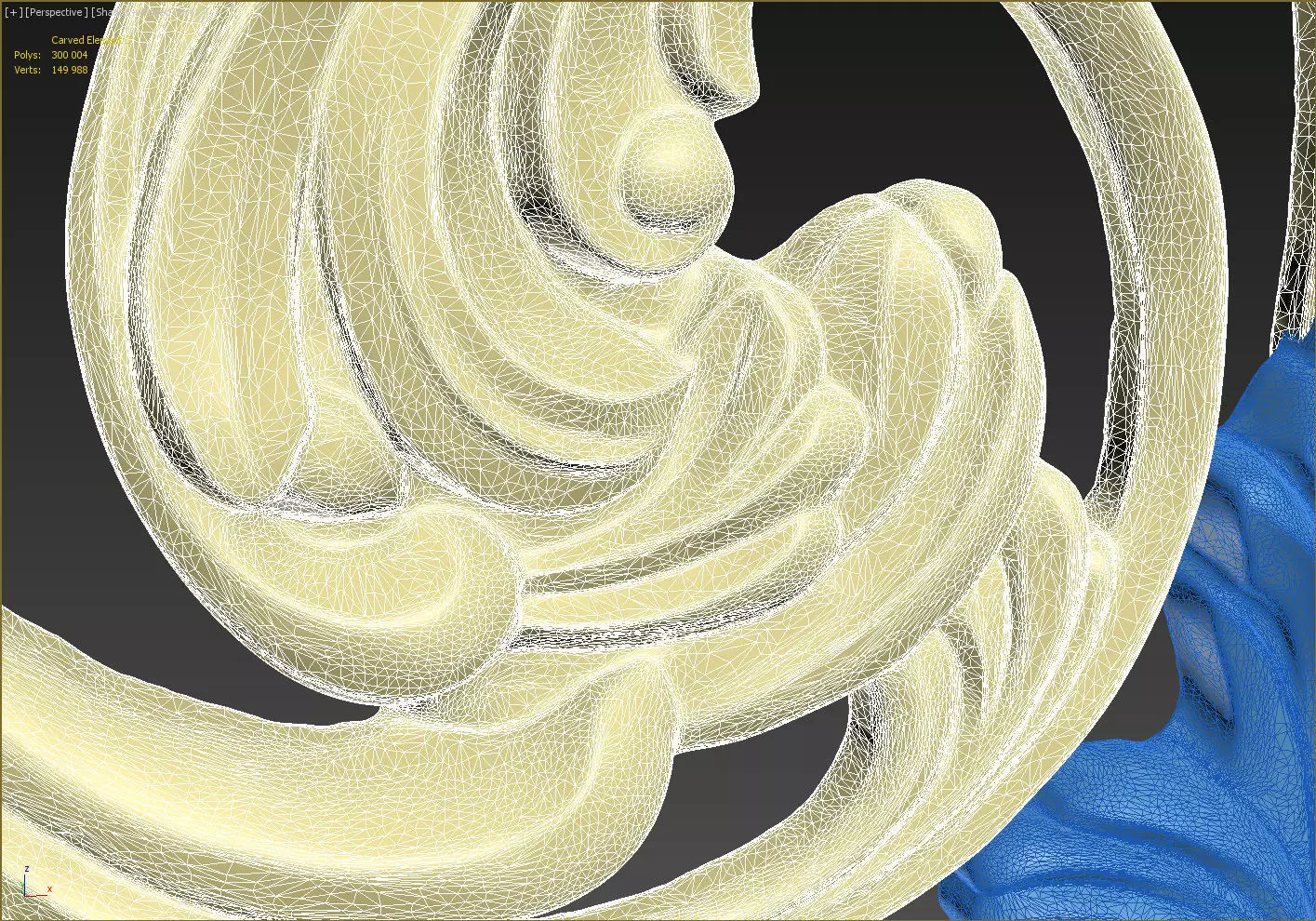 Carved Decorative Wooden Facade for CNC machine 3D print model_13