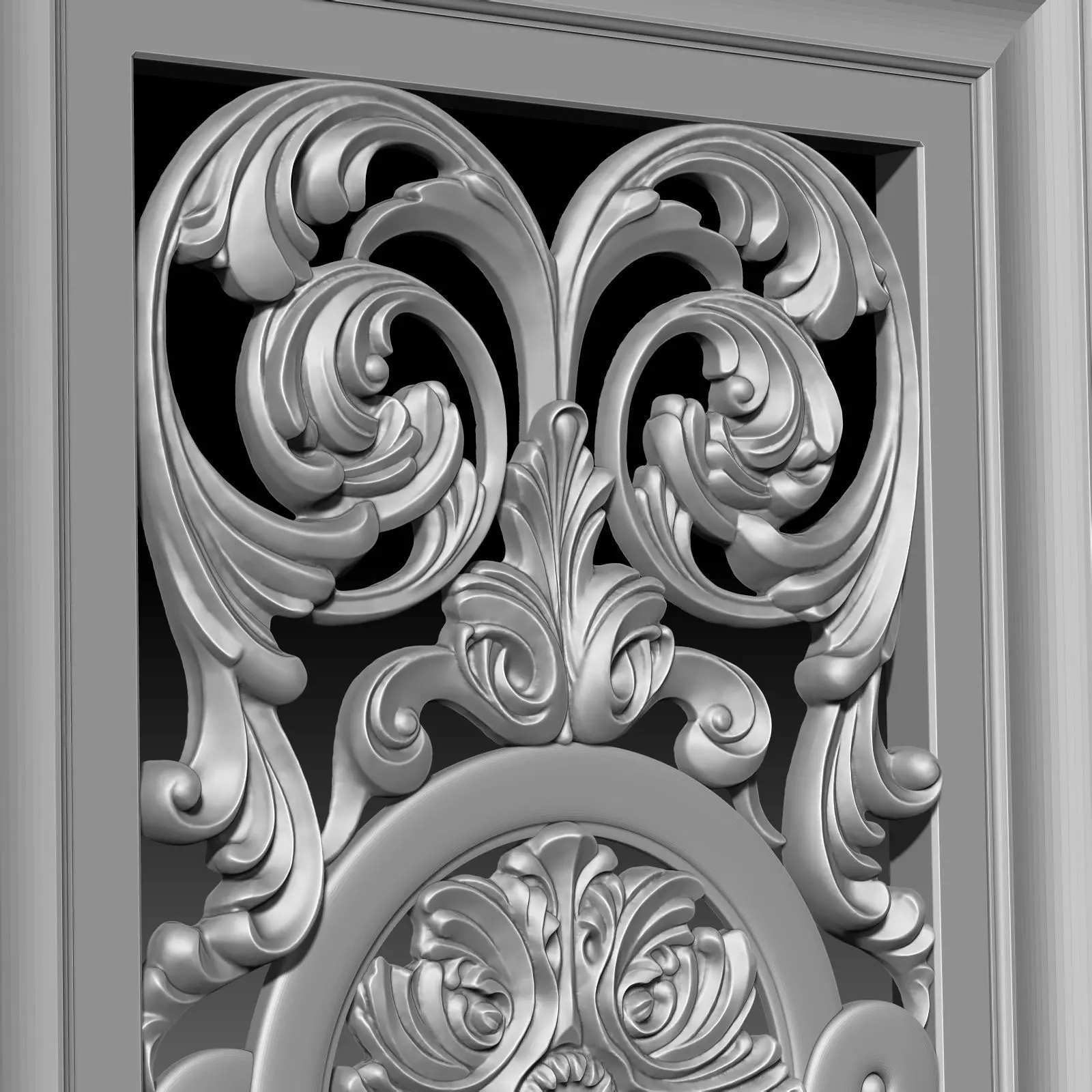 Carved Decorative Wooden Facade for CNC machine 3D print model_7