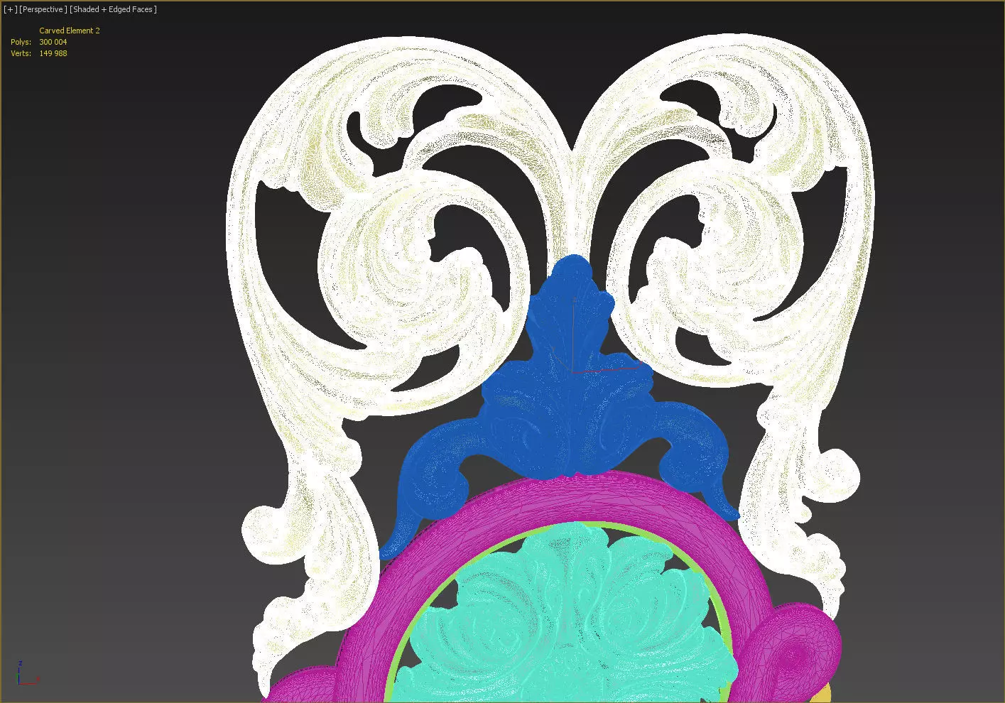 Carved Decorative Wooden Facade for CNC machine 3D print model_12