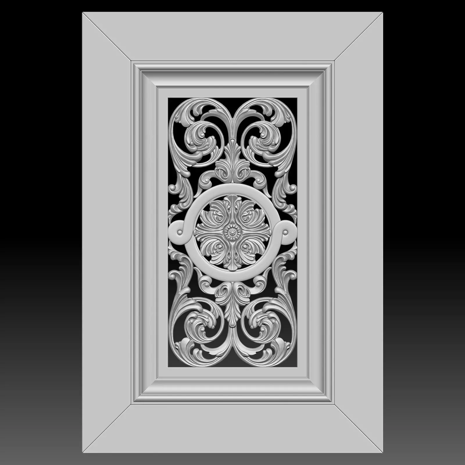 Carved Decorative Wooden Facade for CNC machine 3D print model_0