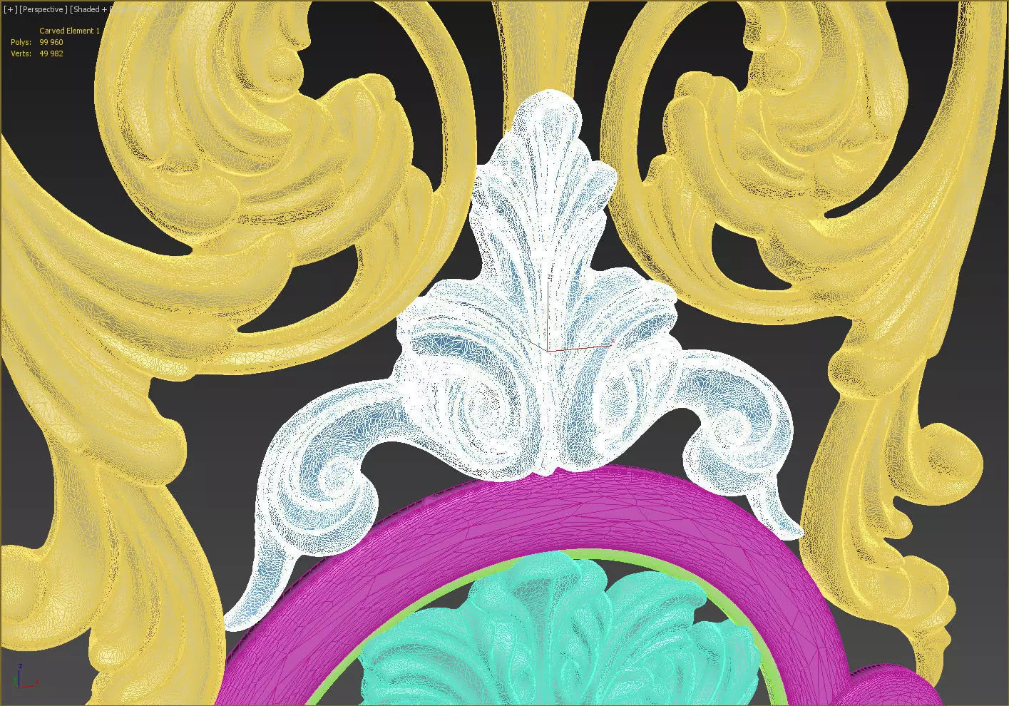 Carved Decorative Wooden Facade for CNC machine 3D print model_14