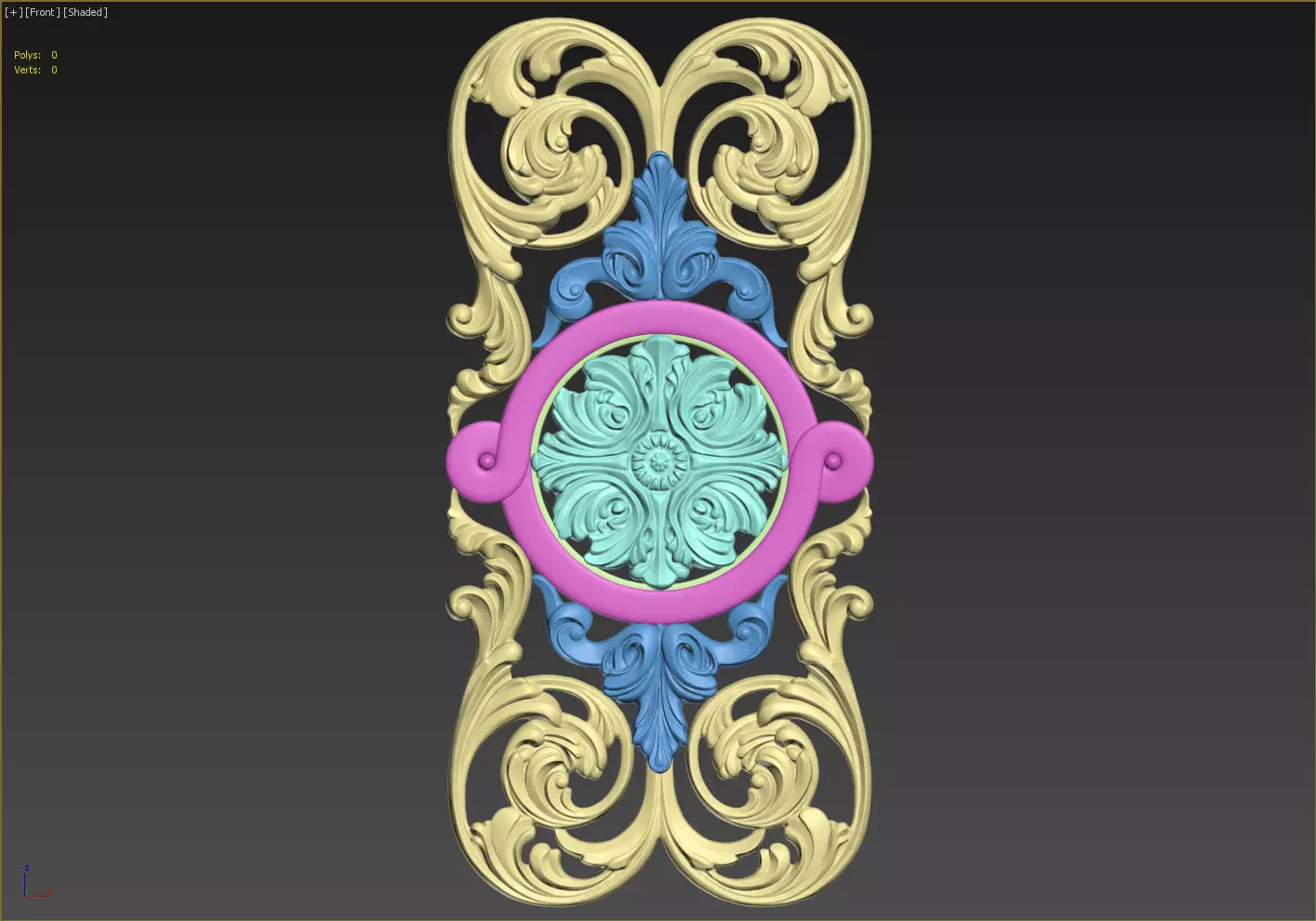 Carved Decorative Wooden Facade for CNC machine 3D print model_21