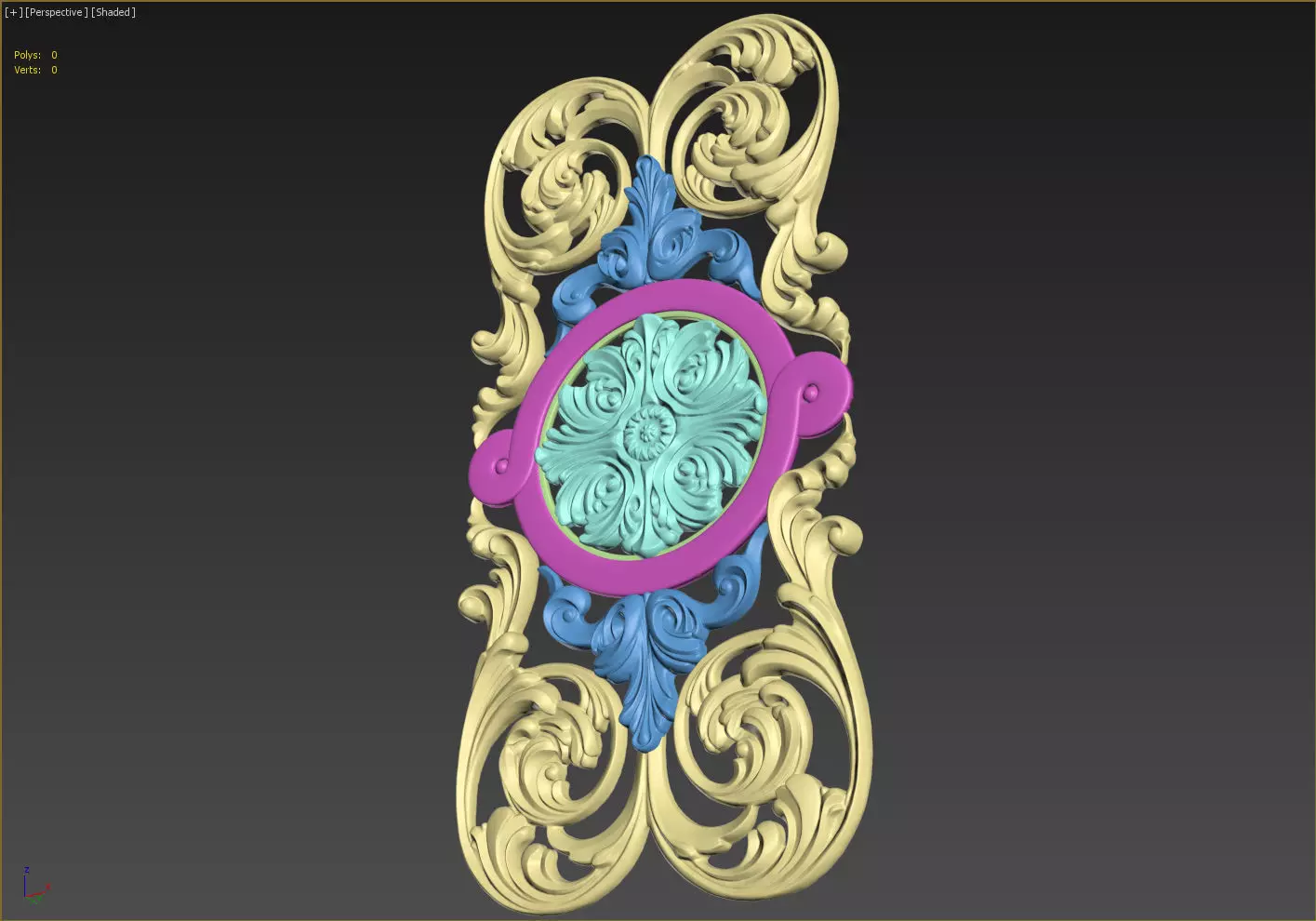 Carved Decorative Wooden Facade for CNC machine 3D print model_19