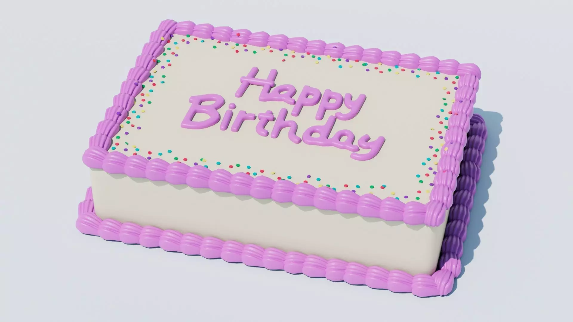 Birthday Cake 3D model_0