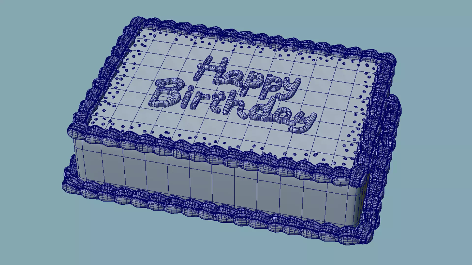 Birthday Cake 3D model_1