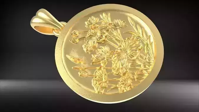 vintage Flower Garden Pendant Necklace Jewelry 3D print model