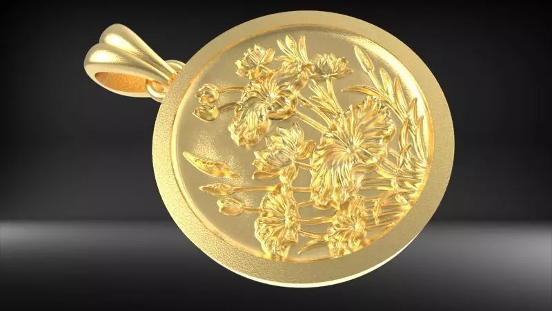 vintage Flower Garden Pendant Necklace Jewelry 3D print model_0