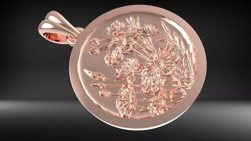 vintage Flower Garden Pendant Necklace Jewelry 3D print model_4