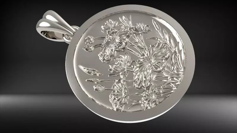 vintage Flower Garden Pendant Necklace Jewelry 3D print model_10