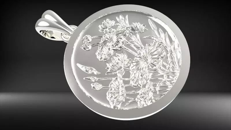 vintage Flower Garden Pendant Necklace Jewelry 3D print model_13