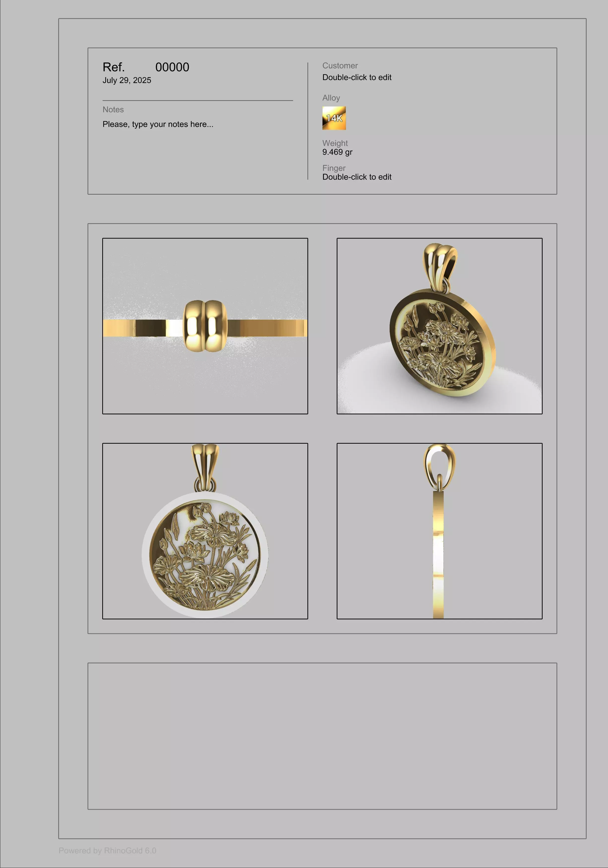 vintage Flower Garden Pendant Necklace Jewelry 3D print model_24