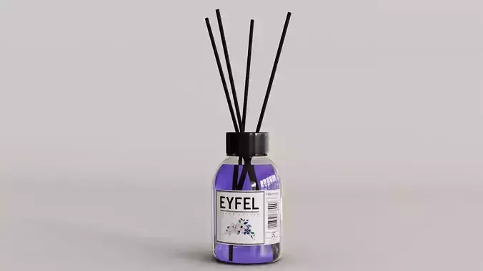 Eyfel Perfume Reed Diffuser Purple Violet Low-poly 3D model