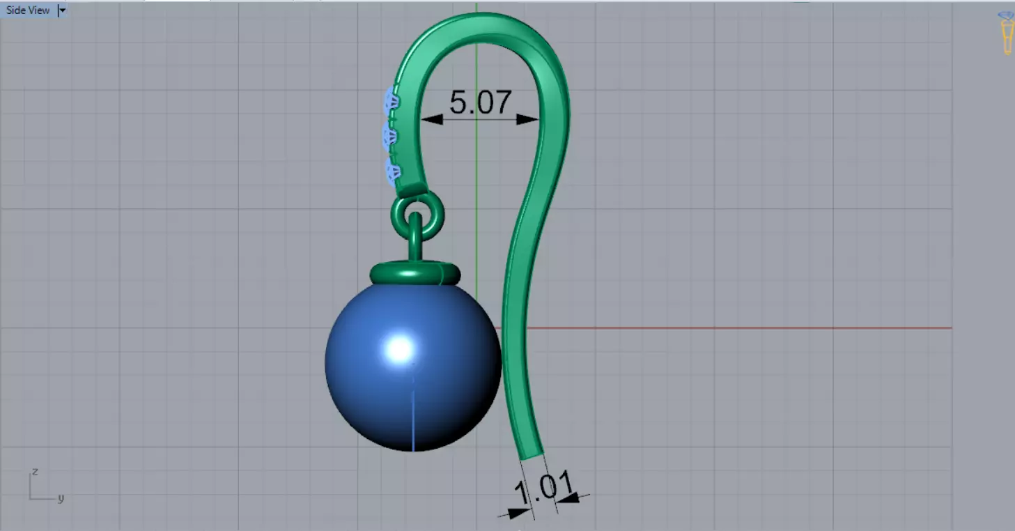 pearl earring pe0042 3D print model_13