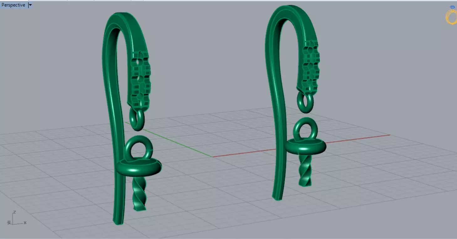 pearl earring pe0042 3D print model_6