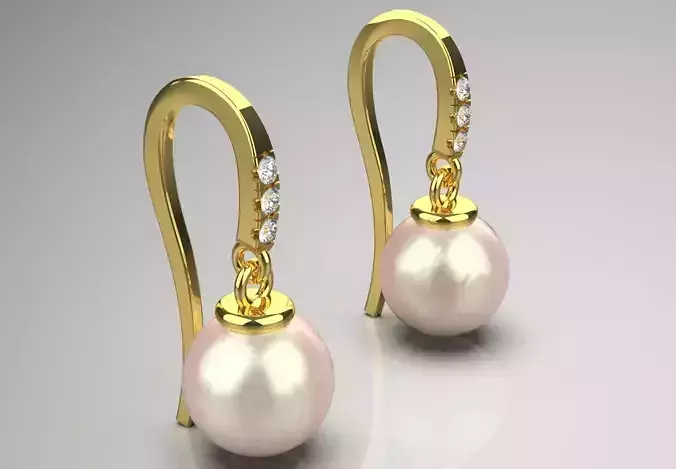 pearl earring pe0042 3D print model