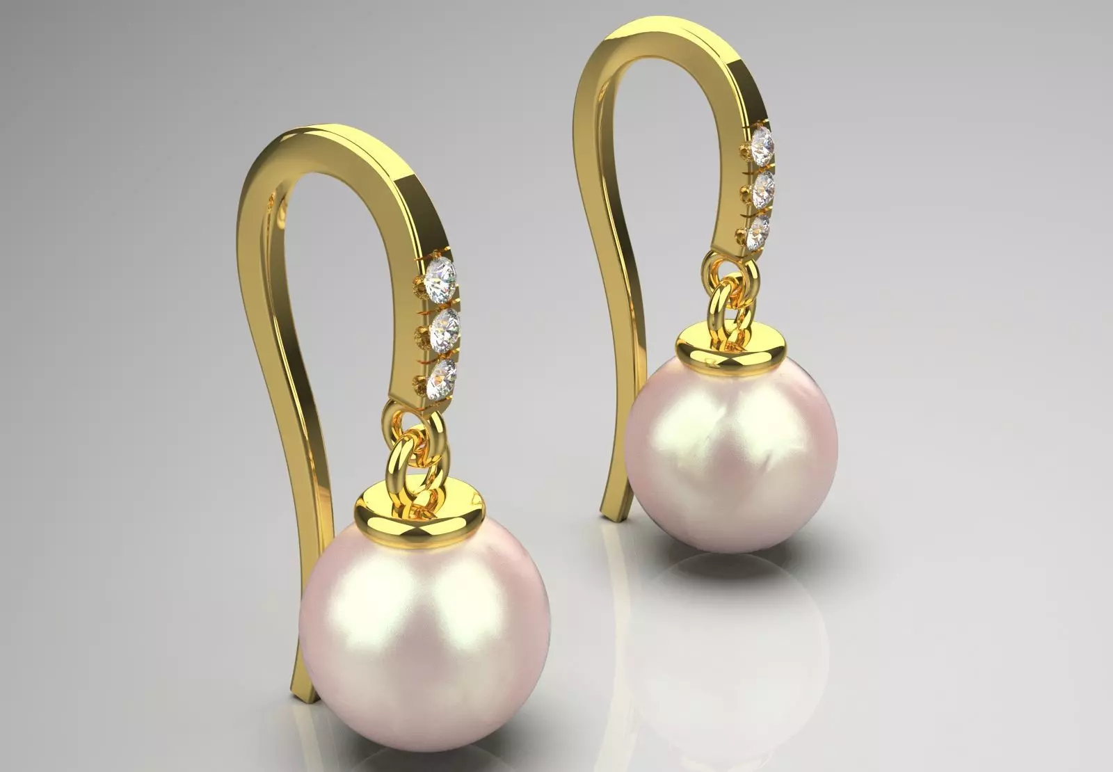 pearl earring pe0042 3D print model_0