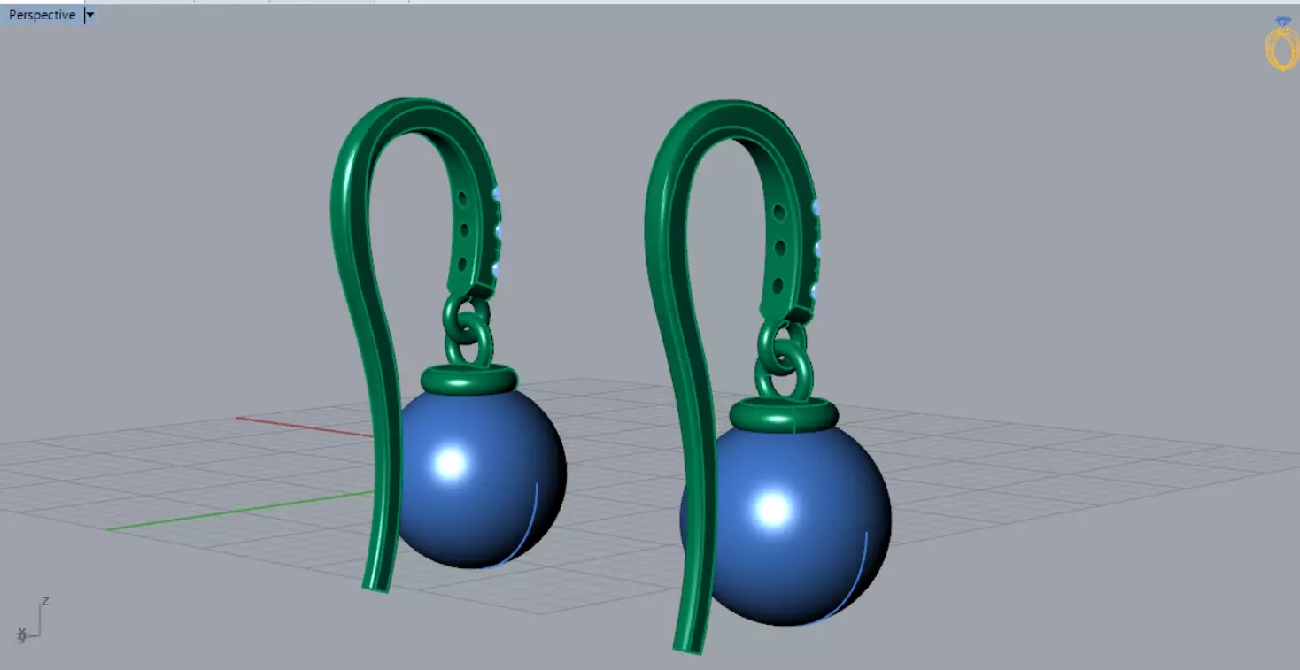 pearl earring pe0042 3D print model_9