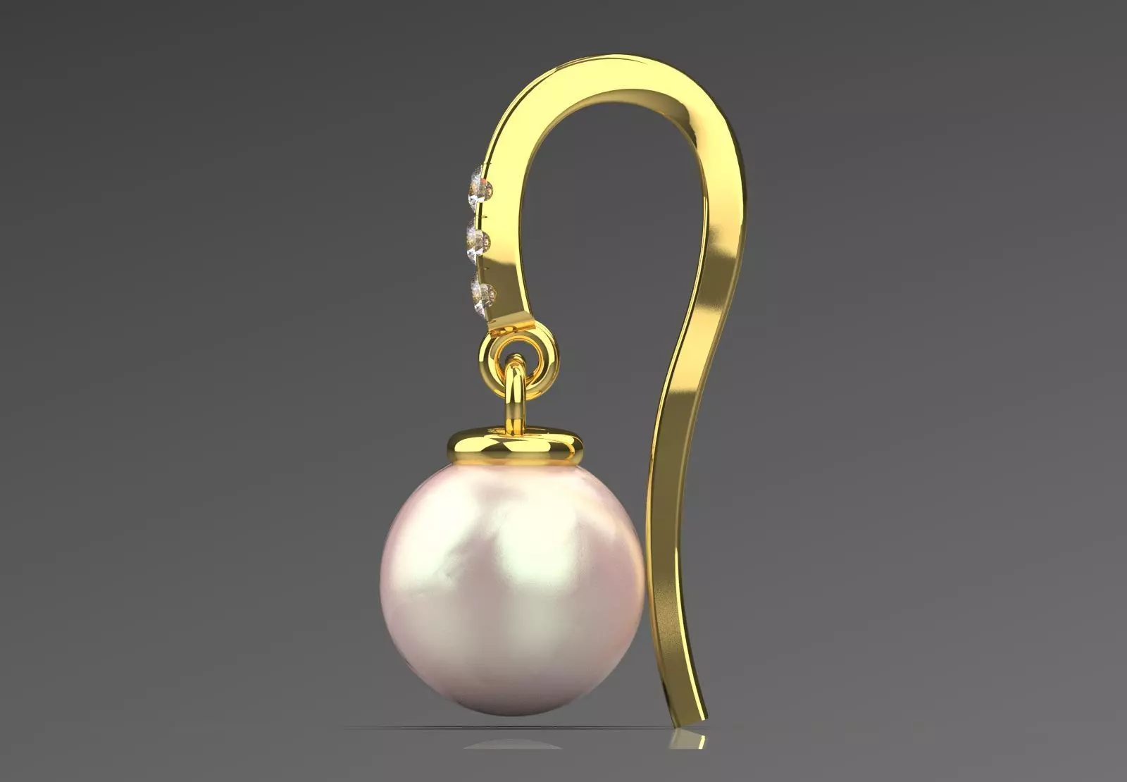 pearl earring pe0042 3D print model_2