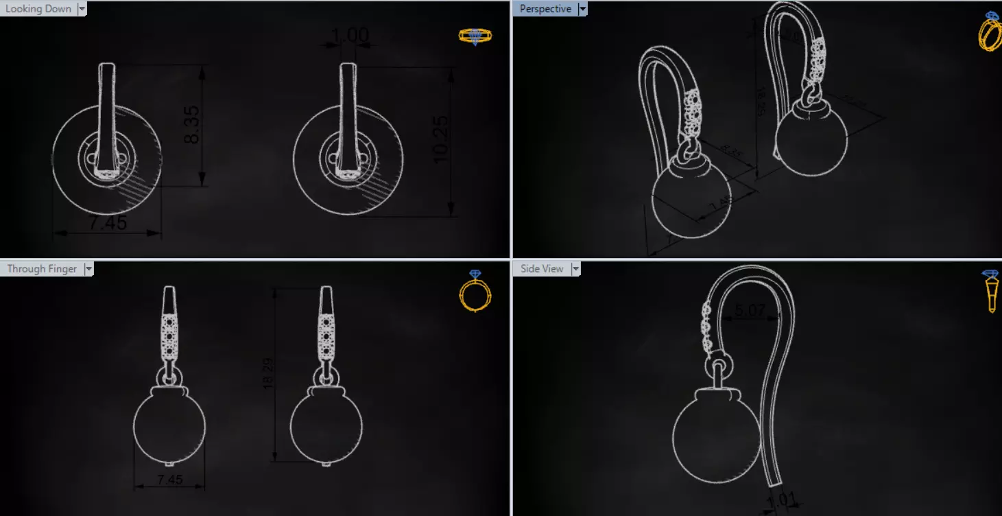 pearl earring pe0042 3D print model_19