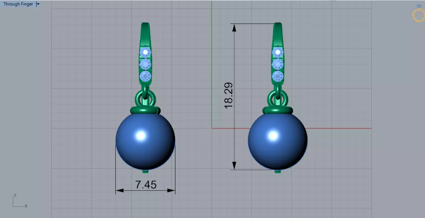 pearl earring pe0042 3D print model_12