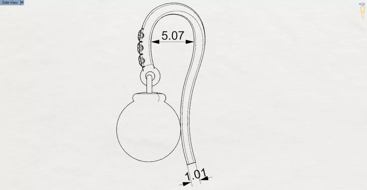 pearl earring pe0042 3D print model_25