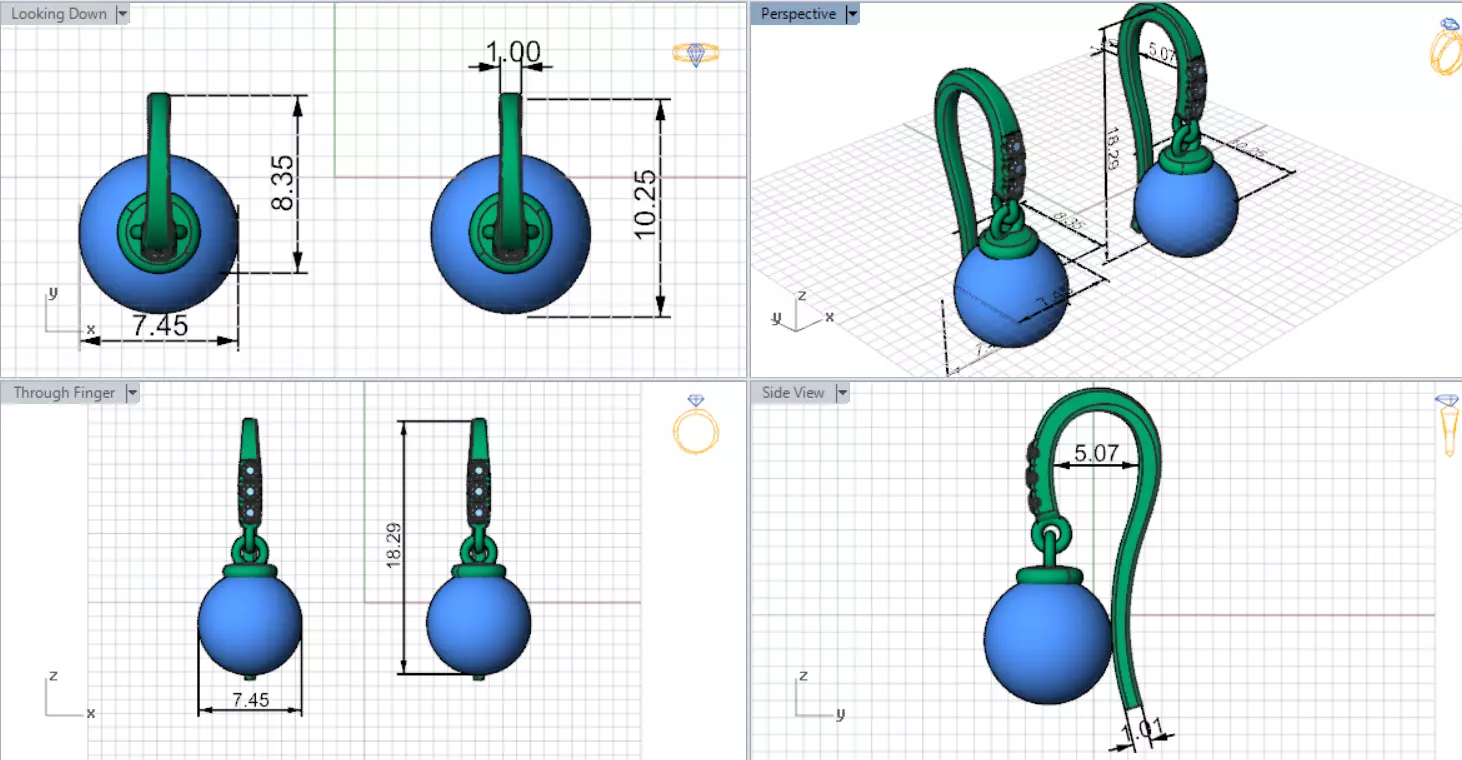 pearl earring pe0042 3D print model_20