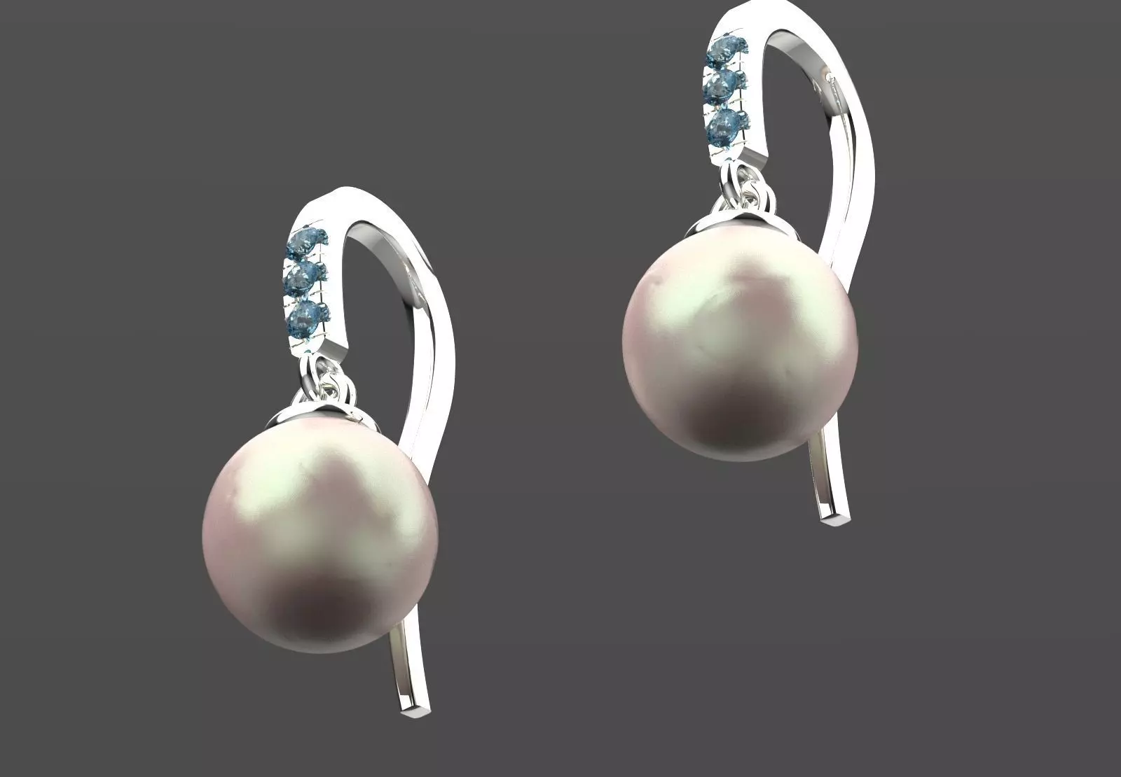 pearl earring pe0042 3D print model_16