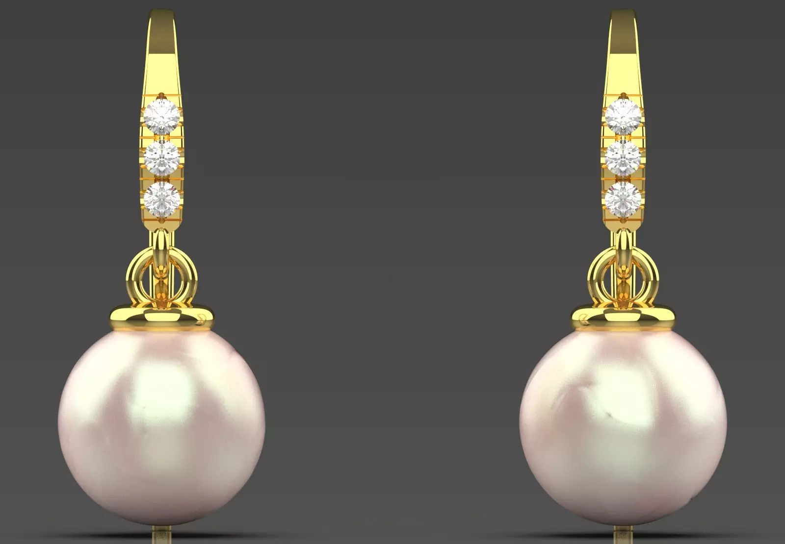 pearl earring pe0042 3D print model_1