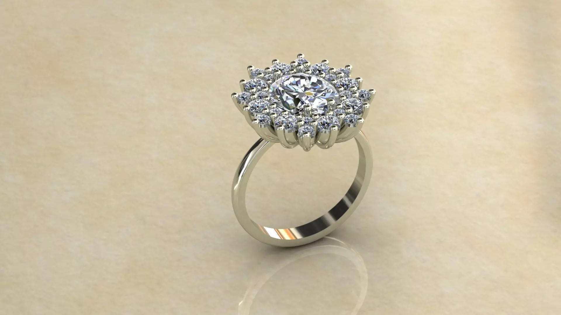 Golden Ring With Emerald 3D print model_0