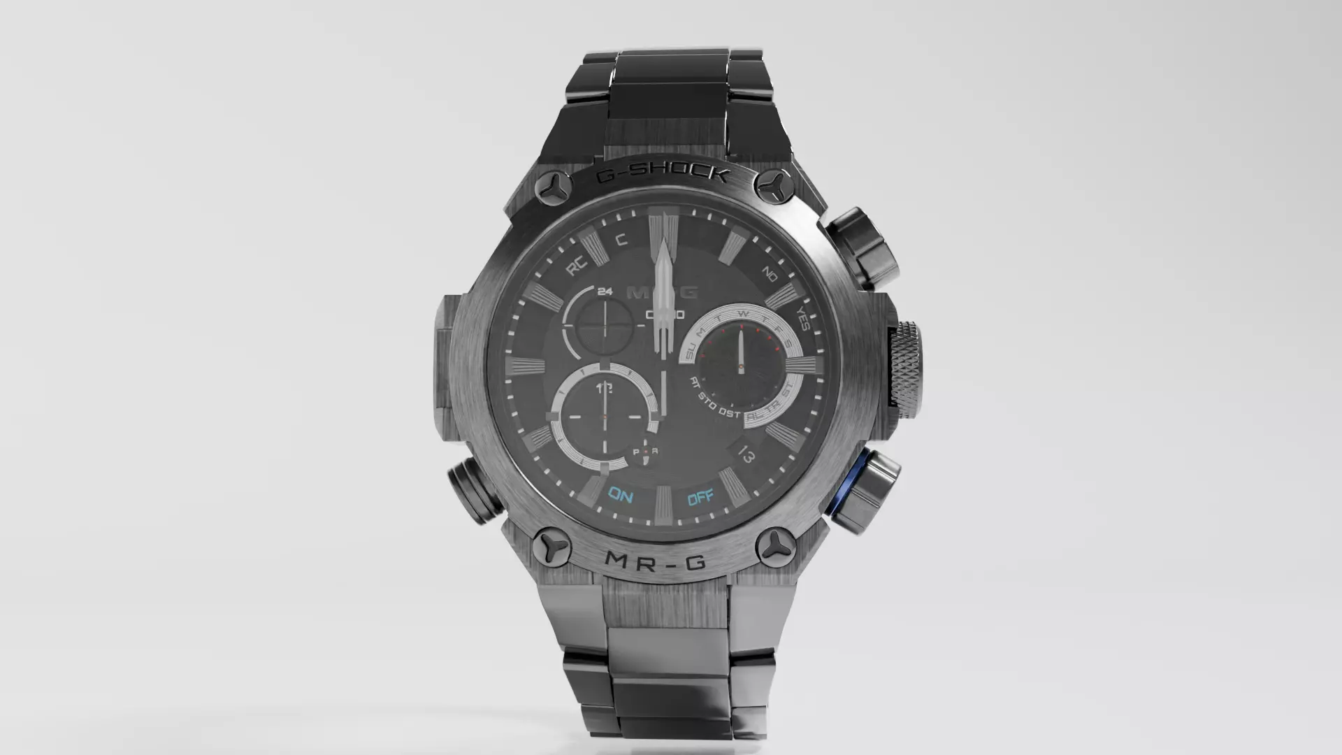 Shock resistant watch 3D model_0