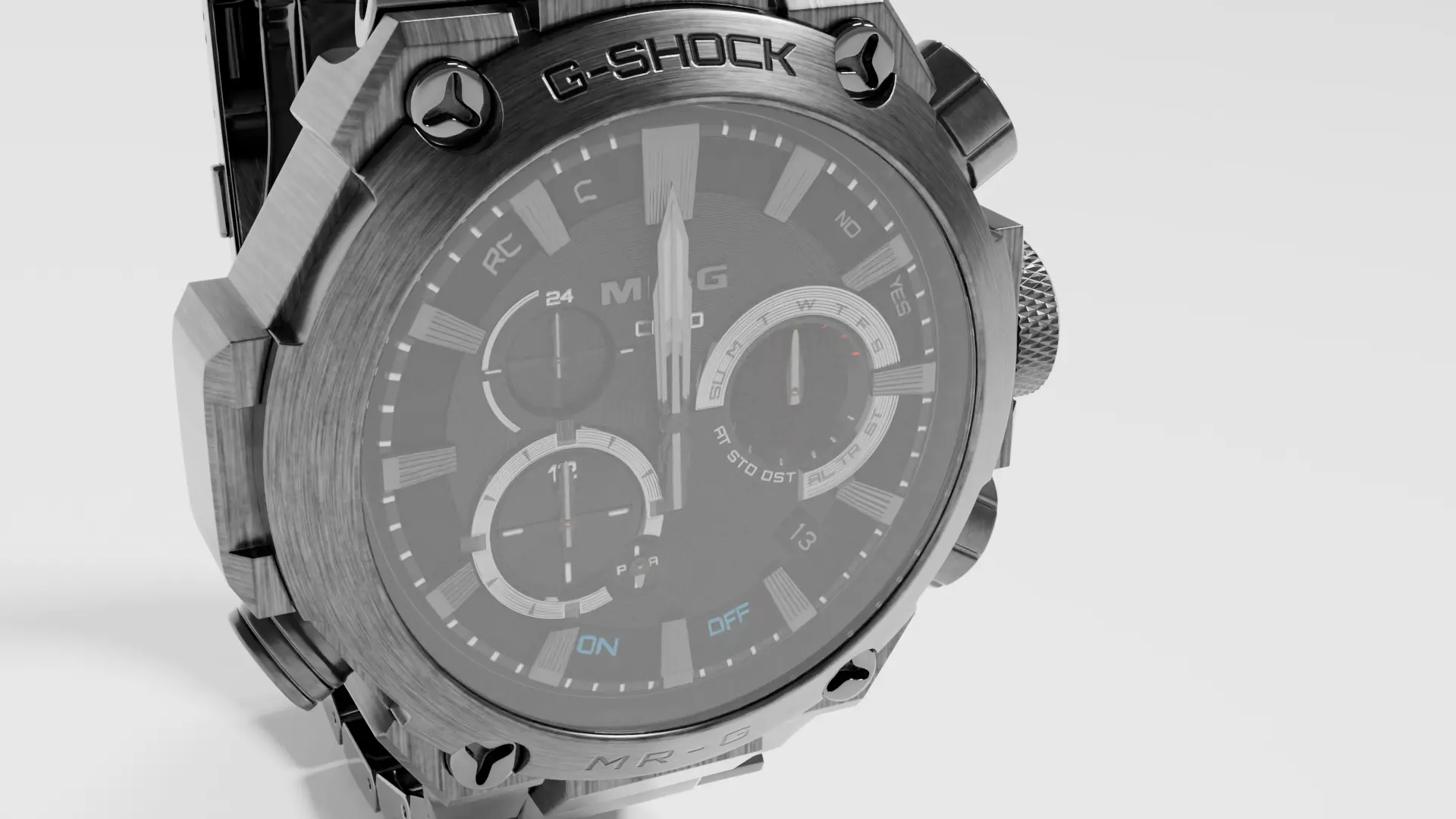 Shock resistant watch 3D model_4