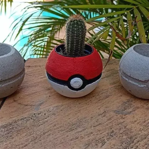 Pokeball Planter Mold 3D Printable STL for Casting 3D print model