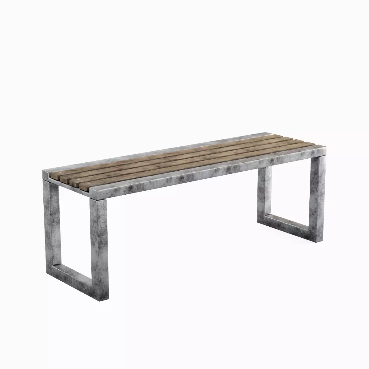 Outdoor Bench V 03 Set Low-poly 3D model_2