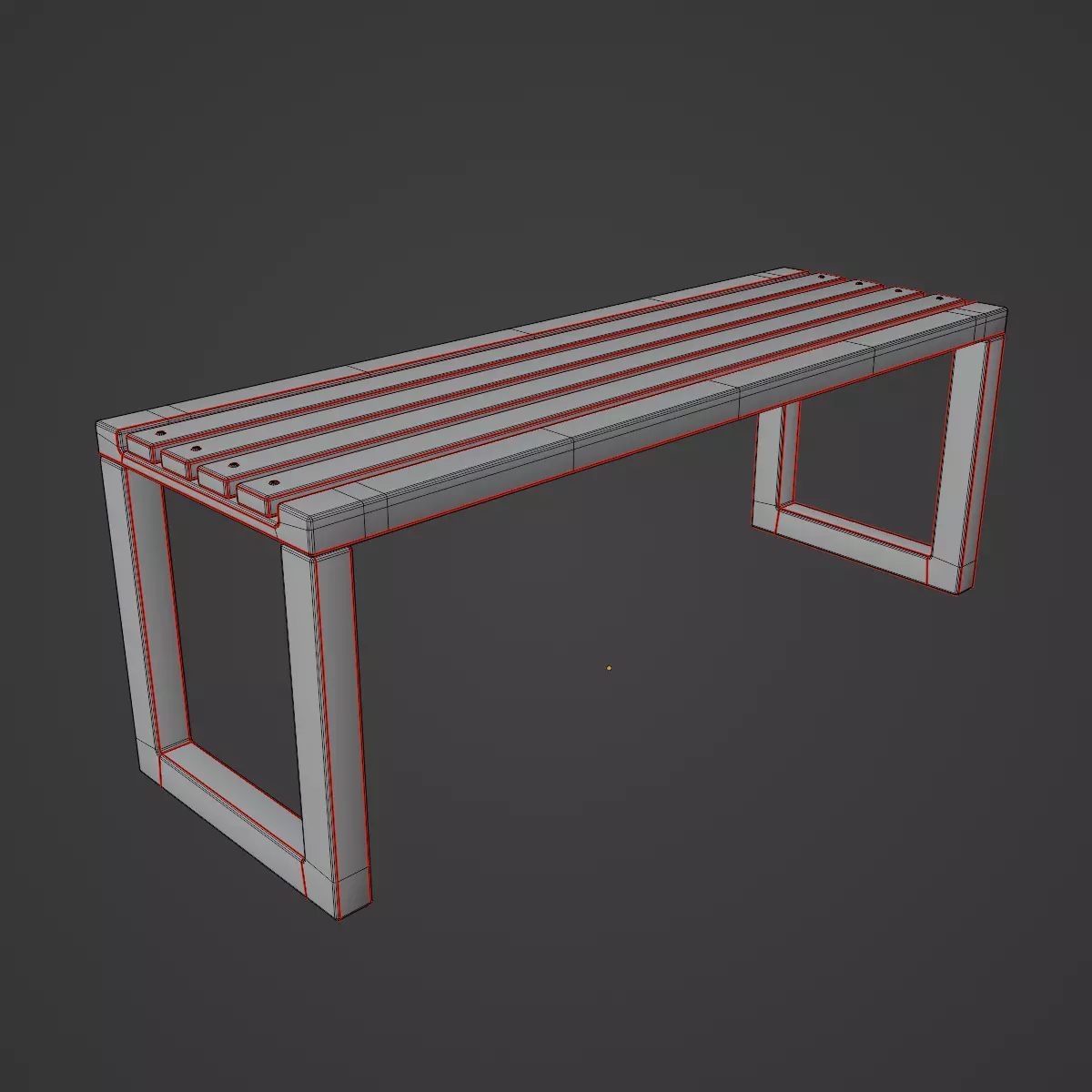 Outdoor Bench V 03 Set Low-poly 3D model_20