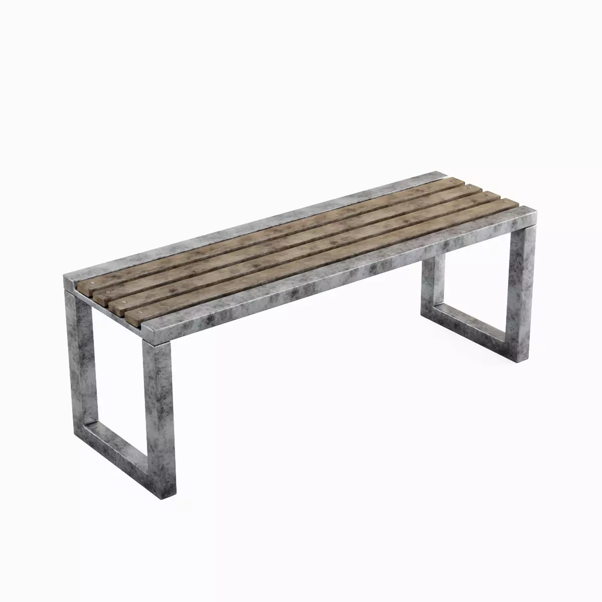 Outdoor Bench V 03 Set Low-poly 3D model_5