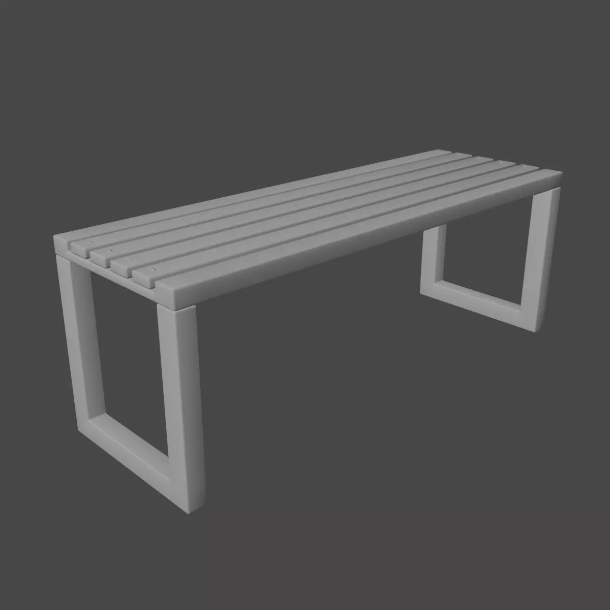 Outdoor Bench V 03 Set Low-poly 3D model_19