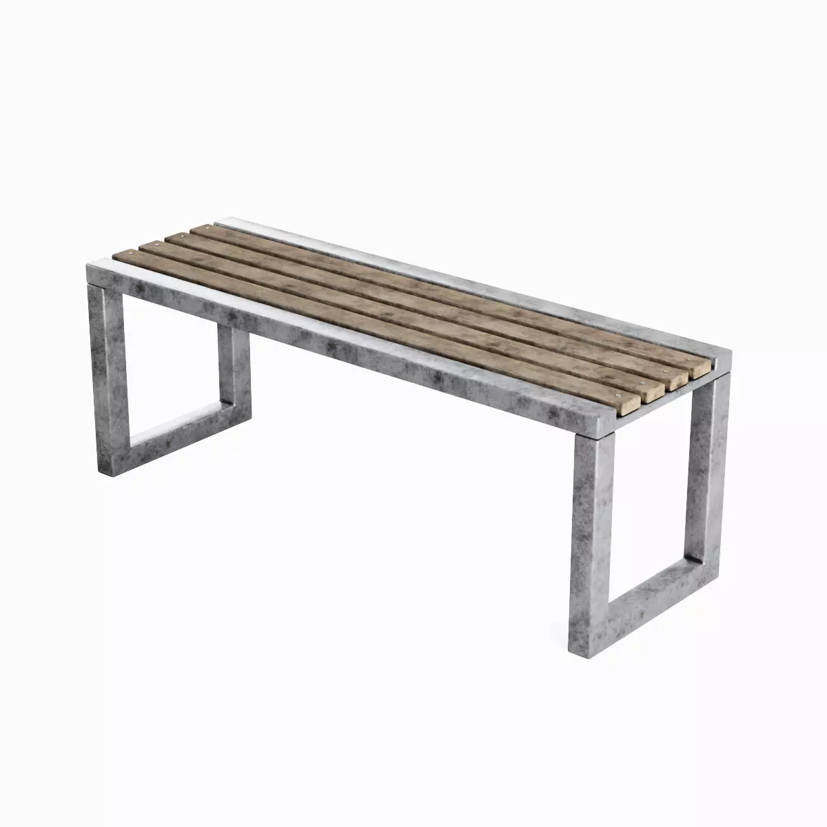 Outdoor Bench V 03 Set Low-poly 3D model_6