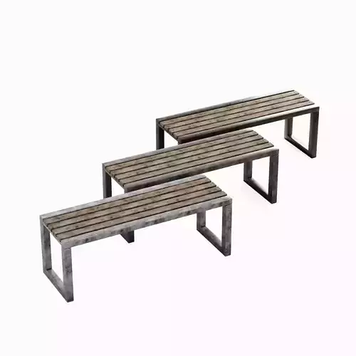 Outdoor Bench V 03 Set Low-poly 3D model