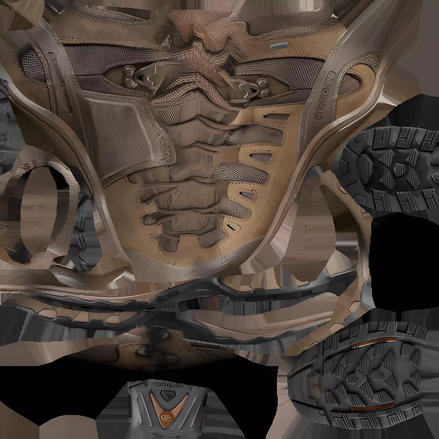 SALOMON QUEST 4D GTX 3D SHOES Low-poly 3D model_9